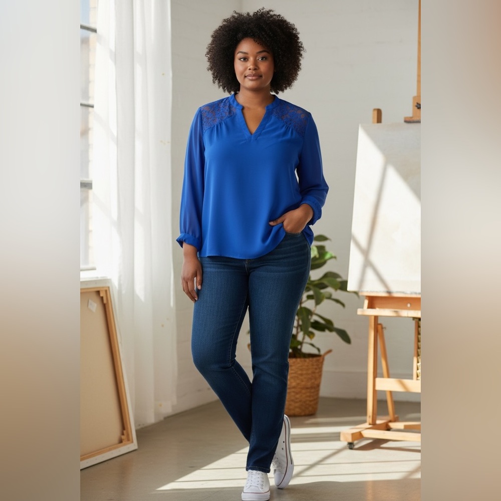 NWT ROYAL BLUE BLOUSE